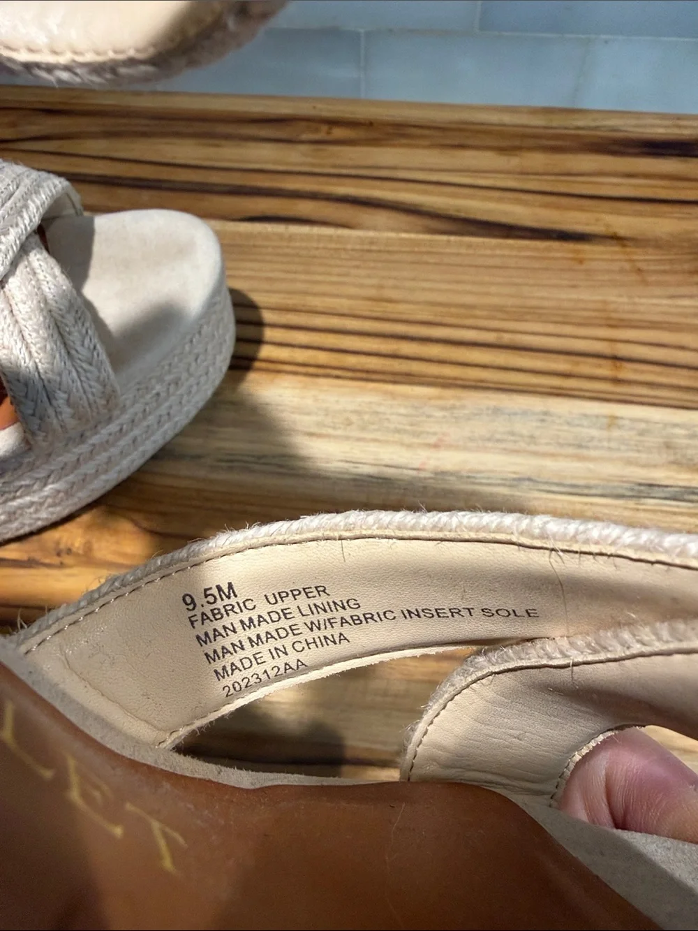 Chelsea & Violet Beige Braided Platform Sandals